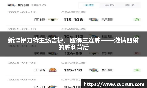 新疆伊力特主场告捷，取得三连胜——激情四射的胜利背后